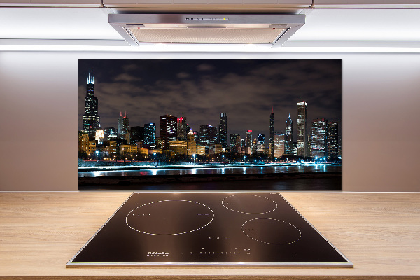 Cooker splashback Chicago at night