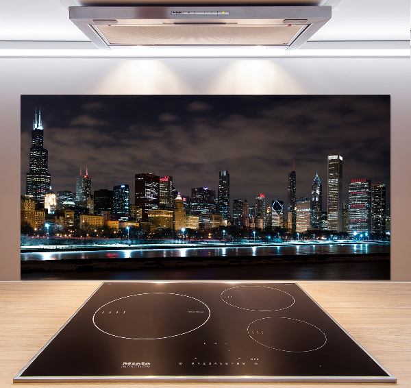 Cooker splashback Chicago at night