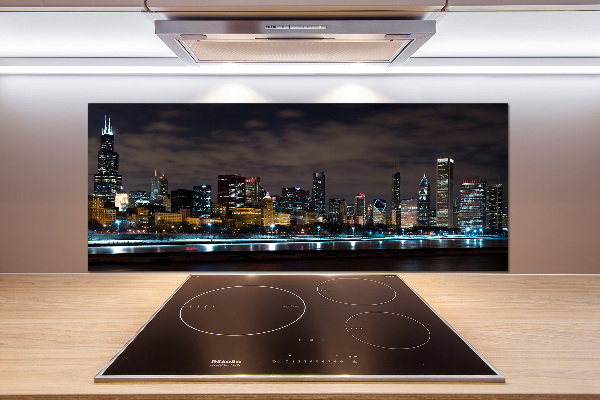 Cooker splashback Chicago at night