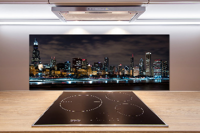 Cooker splashback Chicago at night