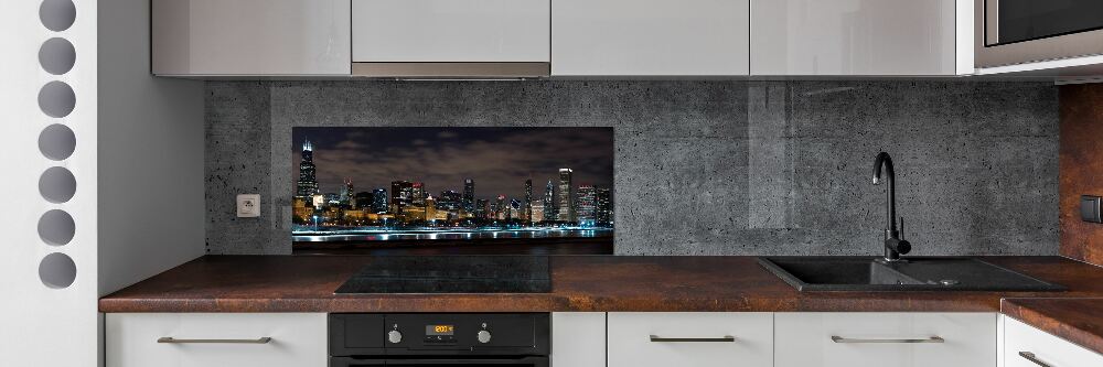 Cooker splashback Chicago at night