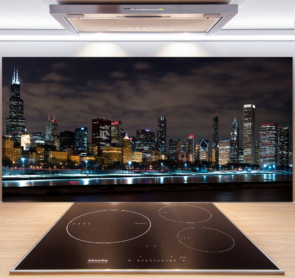 Cooker splashback Chicago at night