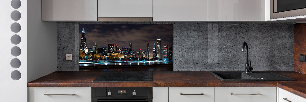 Cooker splashback Chicago at night