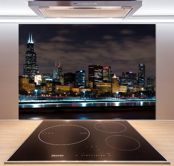 Cooker splashback Chicago at night