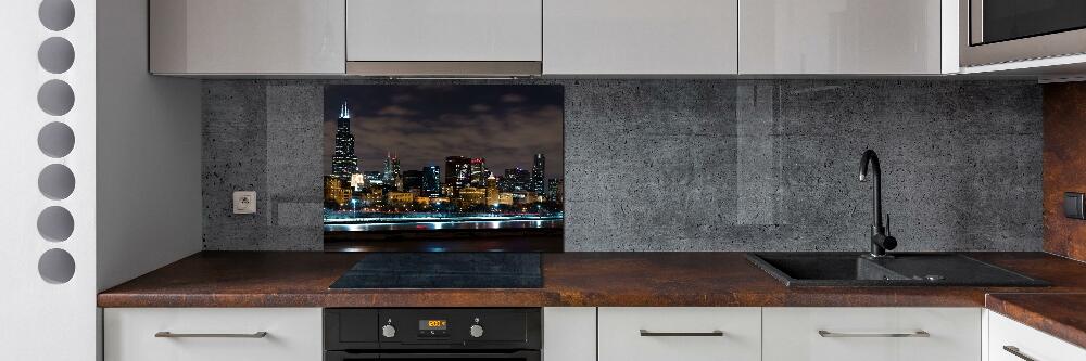 Cooker splashback Chicago at night