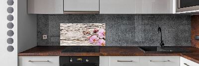 Kitchen splashback Orchid on wood