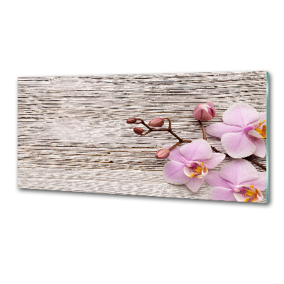 Kitchen splashback Orchid on wood