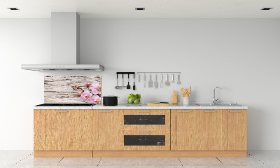 Kitchen splashback Orchid on wood