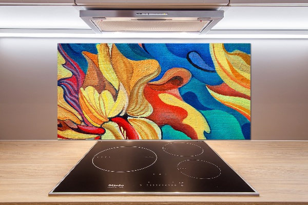 Glass splashback Abstract flower