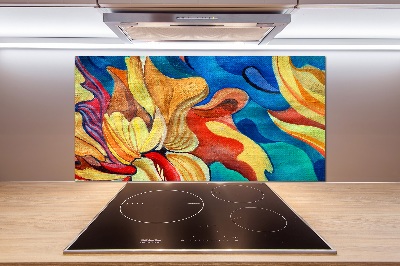 Glass splashback Abstract flower