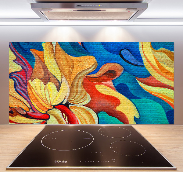 Glass splashback Abstract flower