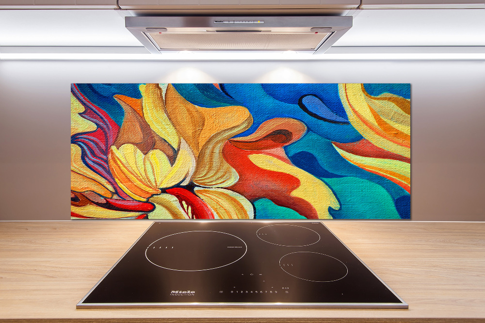 Glass splashback Abstract flower