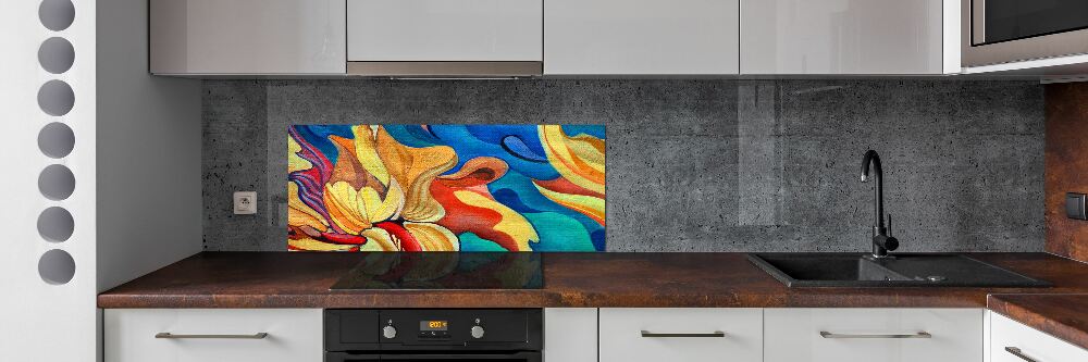 Glass splashback Abstract flower