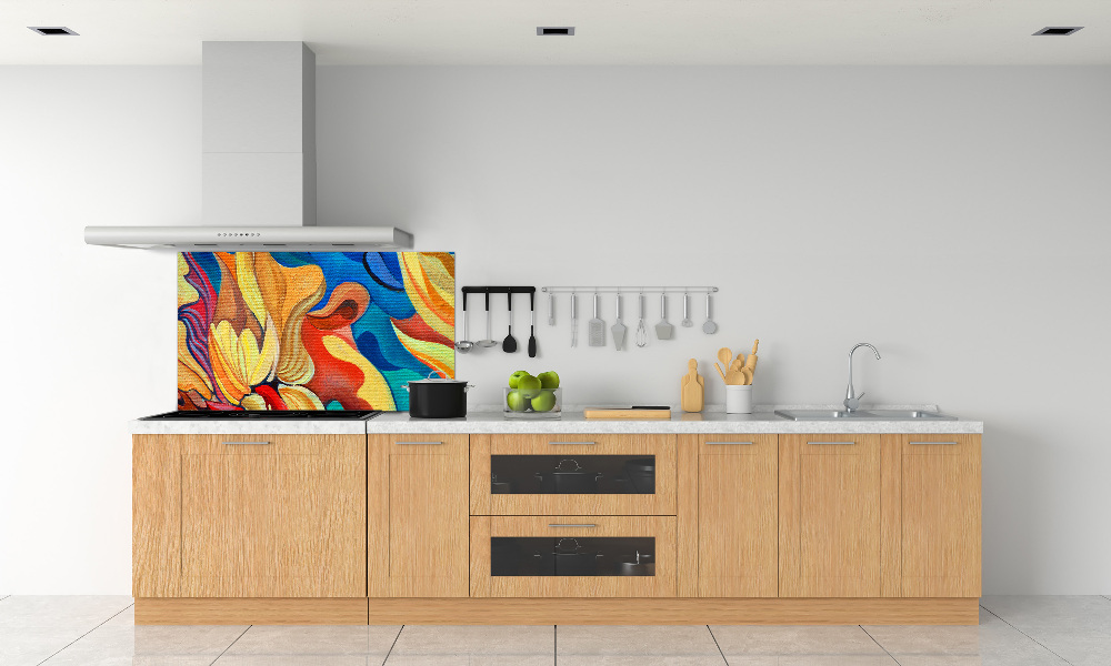 Glass splashback Abstract flower