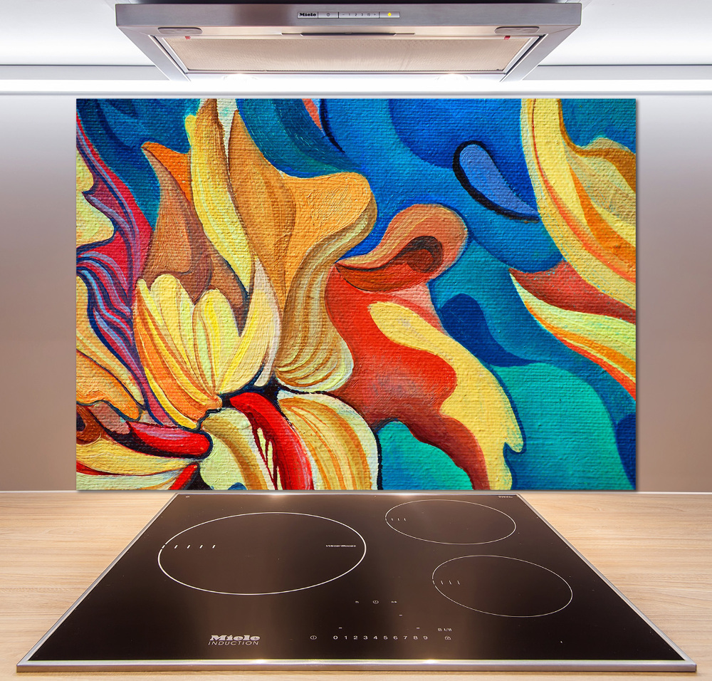 Glass splashback Abstract flower