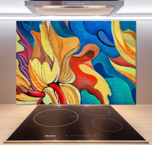 Glass splashback Abstract flower