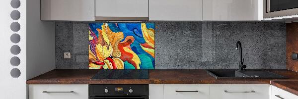 Glass splashback Abstract flower