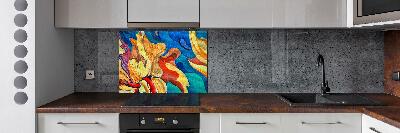 Glass splashback Abstract flower