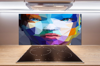 Glass splashback Abstraction woman