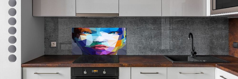 Glass splashback Abstraction woman