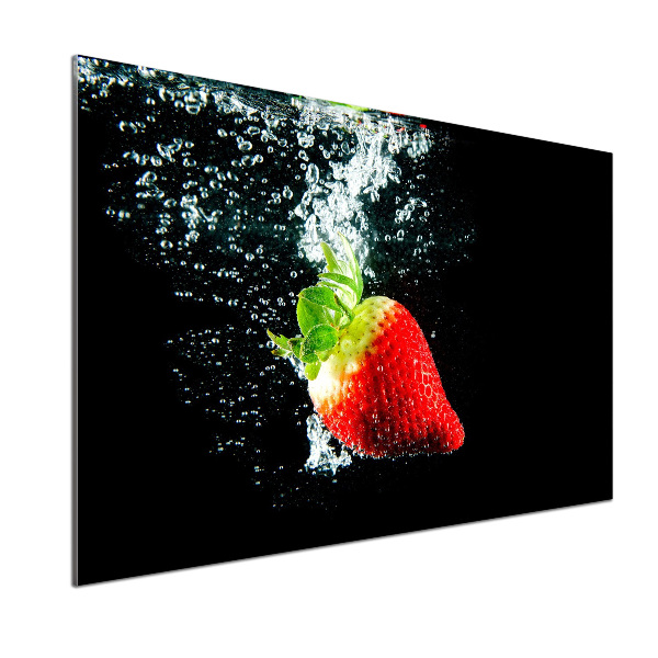 Kitchen splashback Strawberry underwater