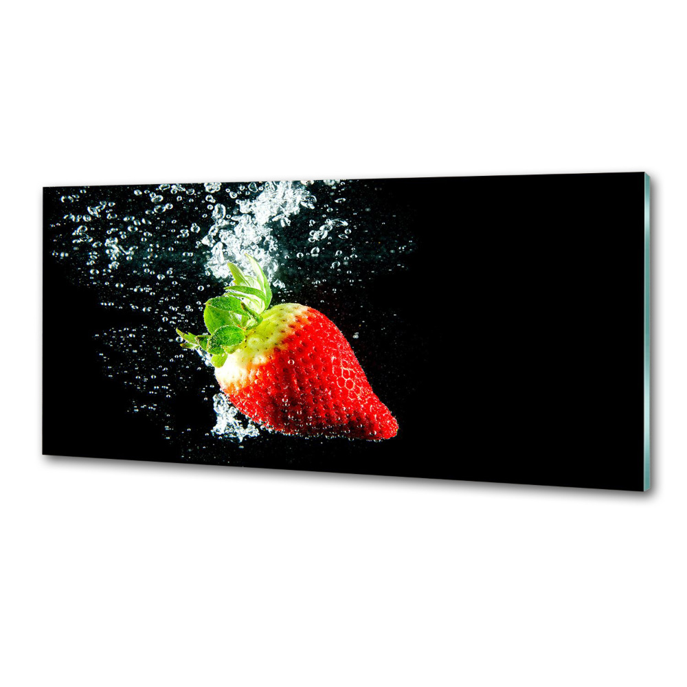 Kitchen splashback Strawberry underwater