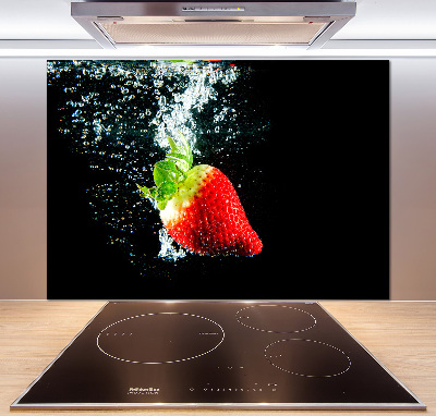 Kitchen splashback Strawberry underwater