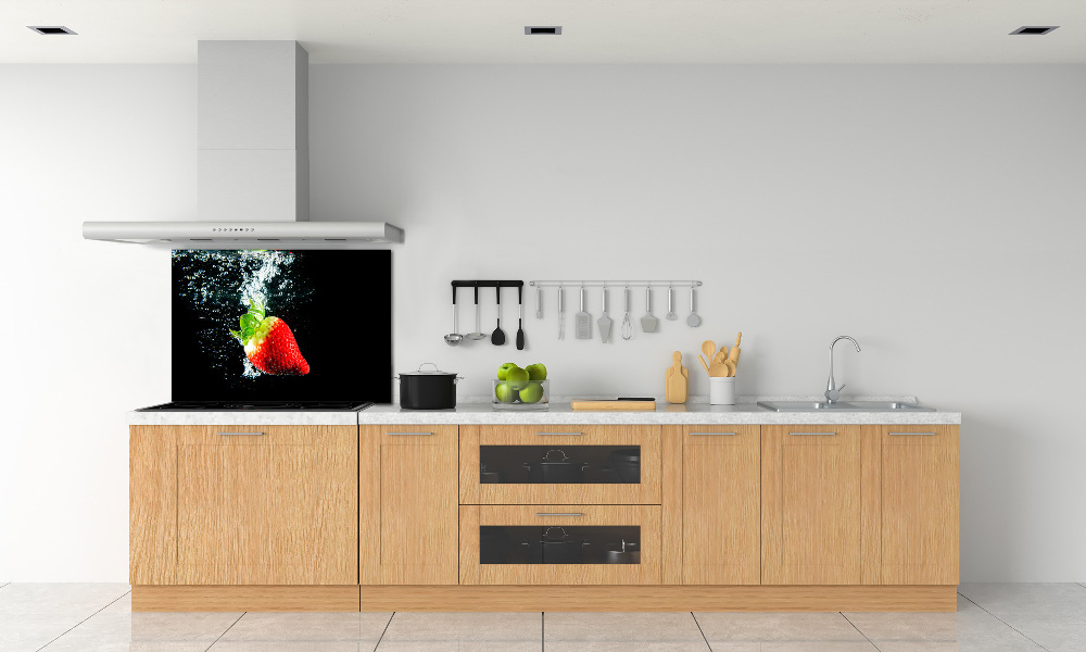 Kitchen splashback Strawberry underwater