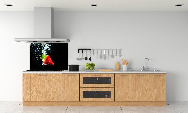 Kitchen splashback Strawberry underwater