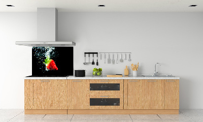 Kitchen splashback Strawberry underwater