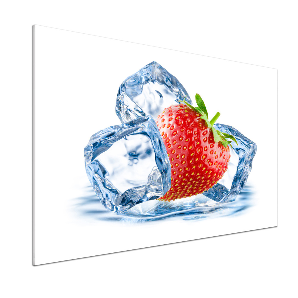 Kitchen splashback Strawberry with ice