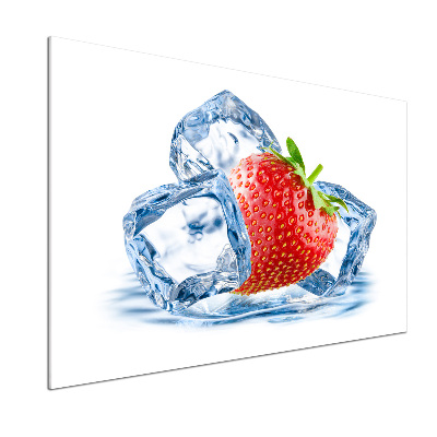 Kitchen splashback Strawberry with ice