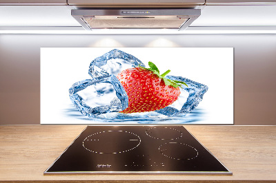 Kitchen splashback Strawberry with ice