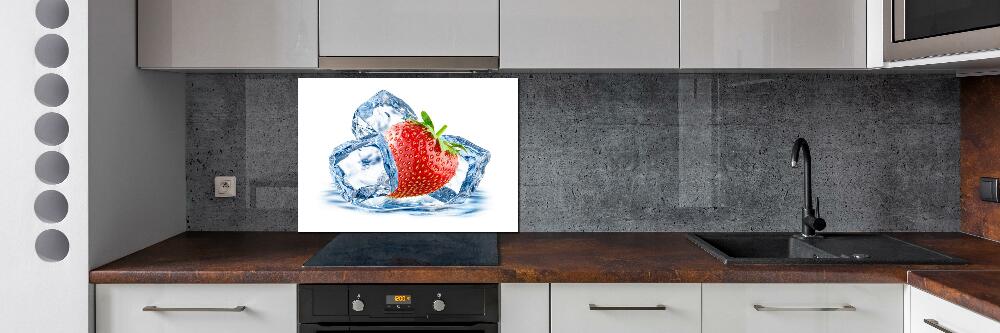 Kitchen splashback Strawberry with ice