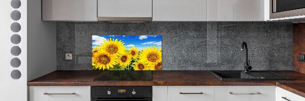 Kitchen splashback Sunflowers