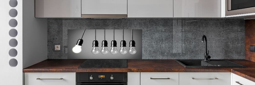 Kitchen splashback Six bulbs