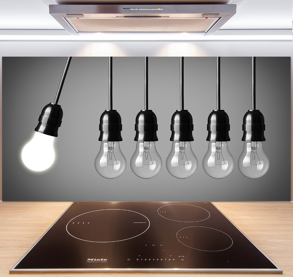 Kitchen splashback Six bulbs