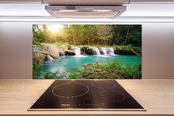 Cooker splashback Waterfall in the forest