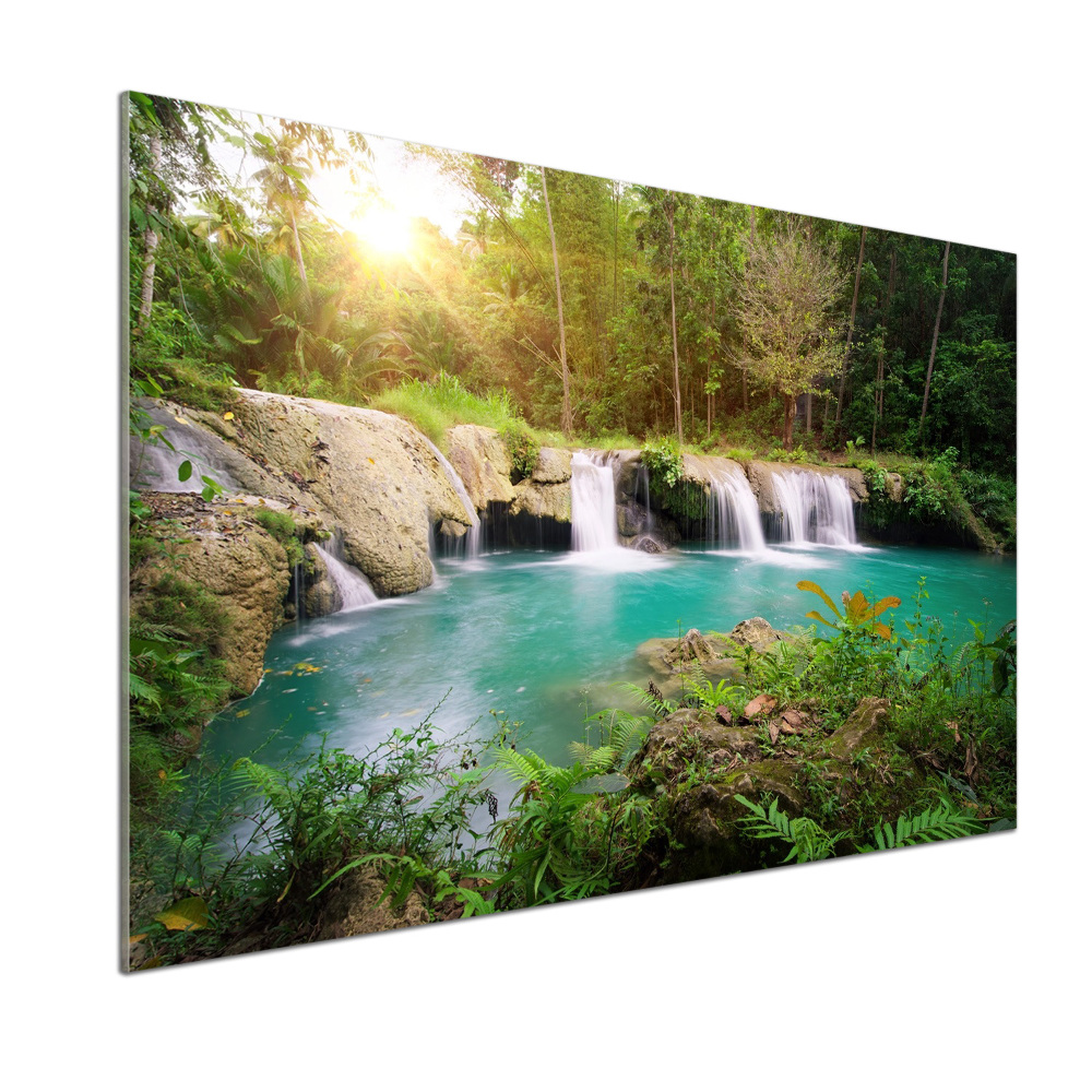 Cooker splashback Waterfall in the forest