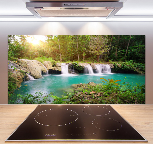 Cooker splashback Waterfall in the forest