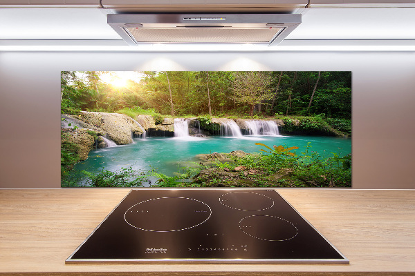 Cooker splashback Waterfall in the forest