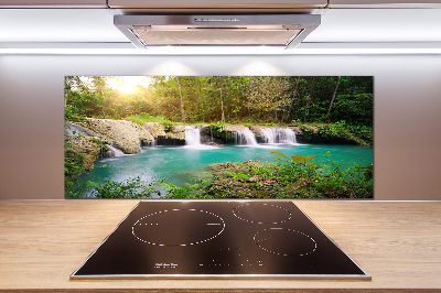 Cooker splashback Waterfall in the forest