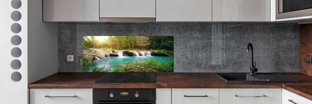 Cooker splashback Waterfall in the forest