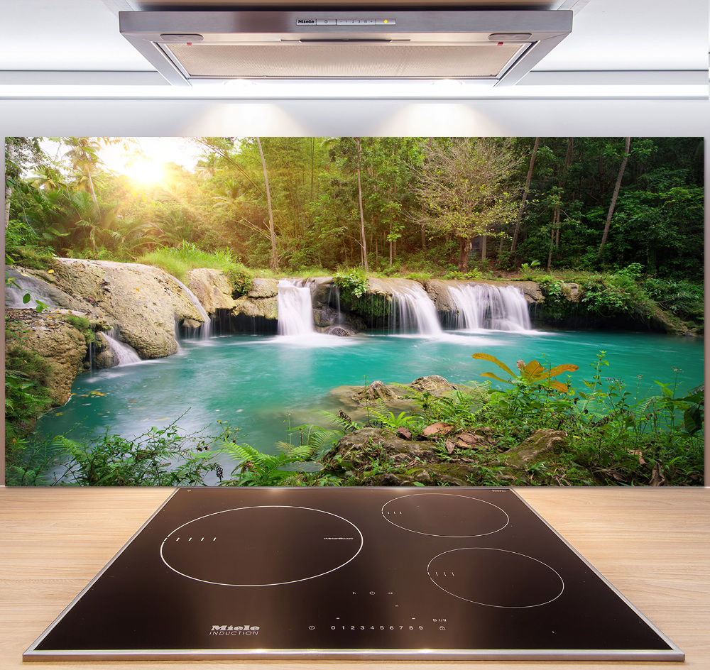 Cooker splashback Waterfall in the forest