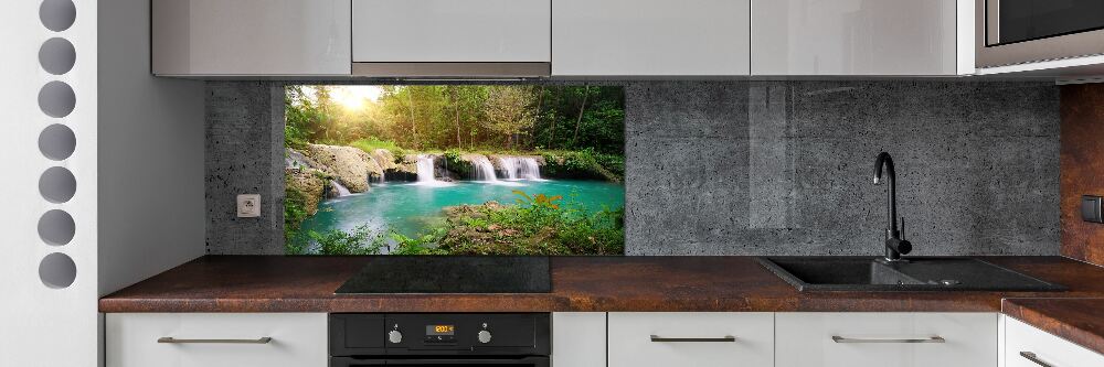 Cooker splashback Waterfall in the forest