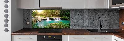 Cooker splashback Waterfall in the forest