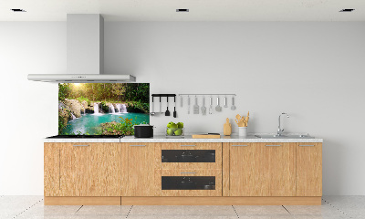 Cooker splashback Waterfall in the forest