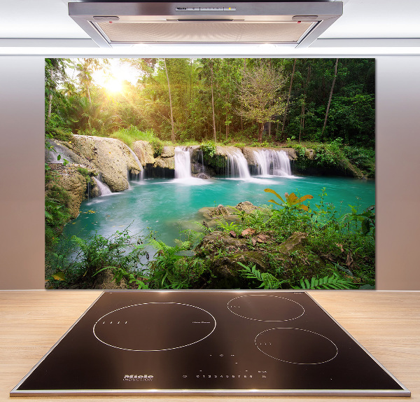 Cooker splashback Waterfall in the forest