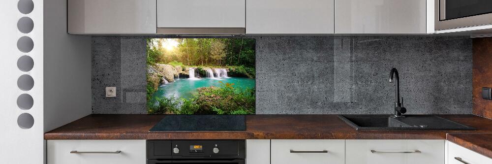 Cooker splashback Waterfall in the forest