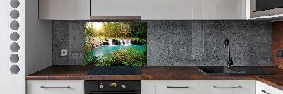 Cooker splashback Waterfall in the forest